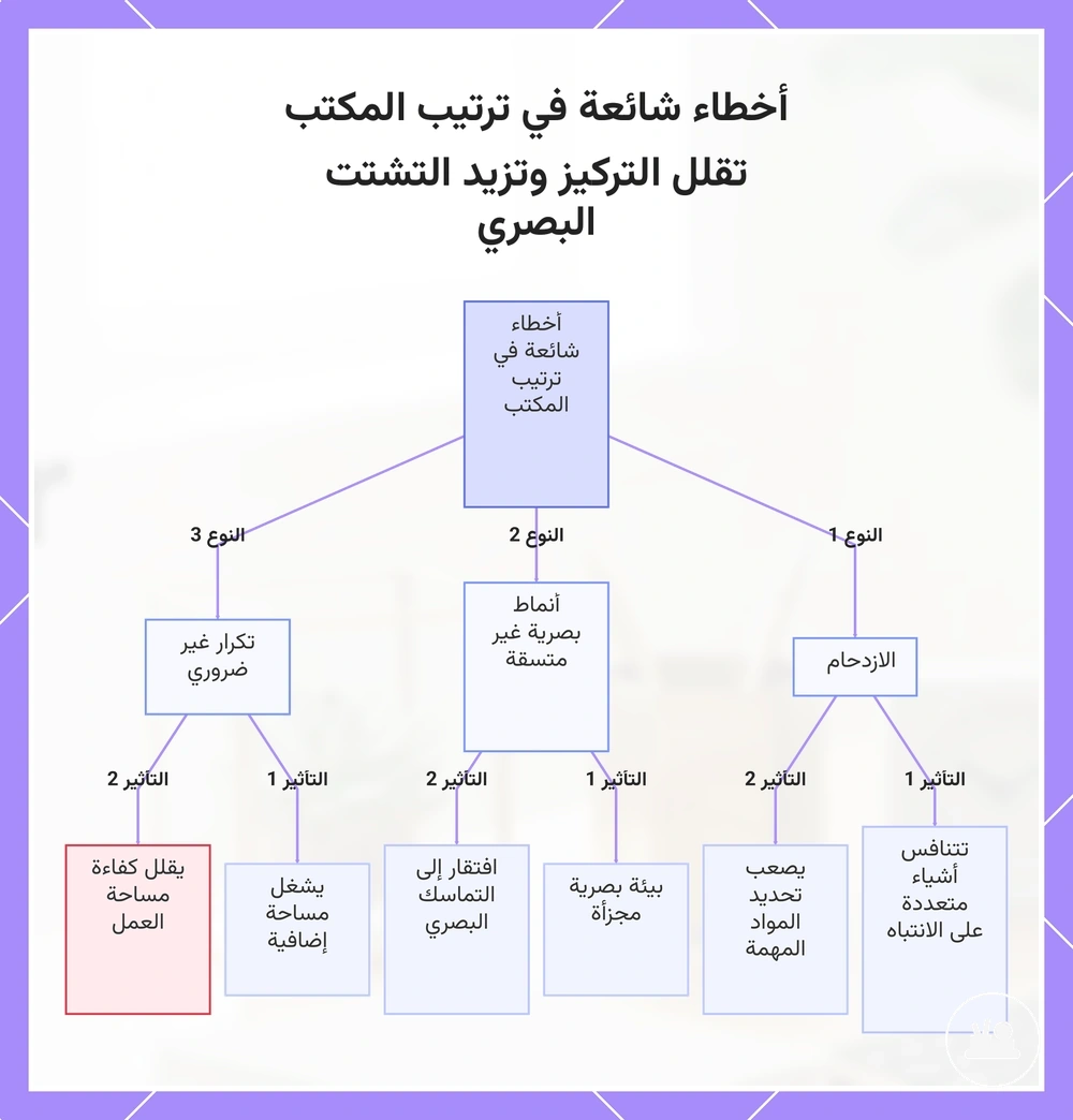 أخطاء شائعة في ترتيب المكتب تقلل التركيز وتزيد التشتت البصري