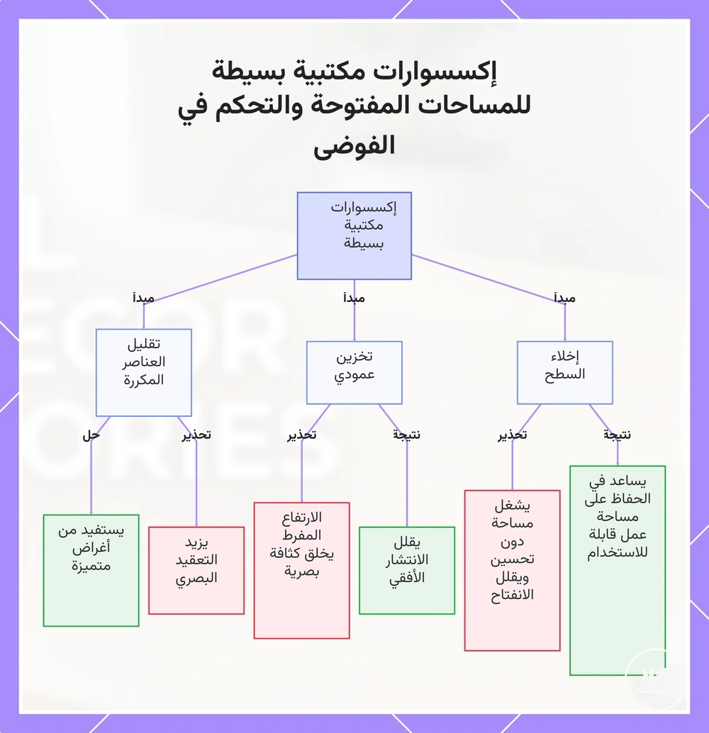 إكسسوارات مكتبية بسيطة للمساحات المفتوحة والتحكم في الفوضى