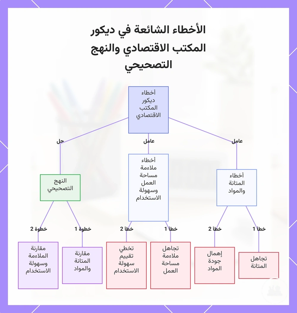 الأخطاء الشائعة في ديكور المكتب الاقتصادي والنهج التصحيحي