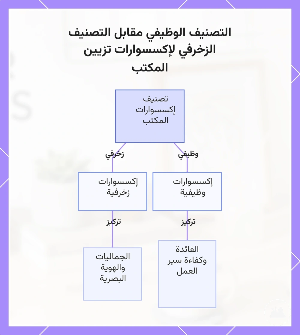 التصنيف الوظيفي مقابل التصنيف الزخرفي لإكسسوارات تزيين المكتب