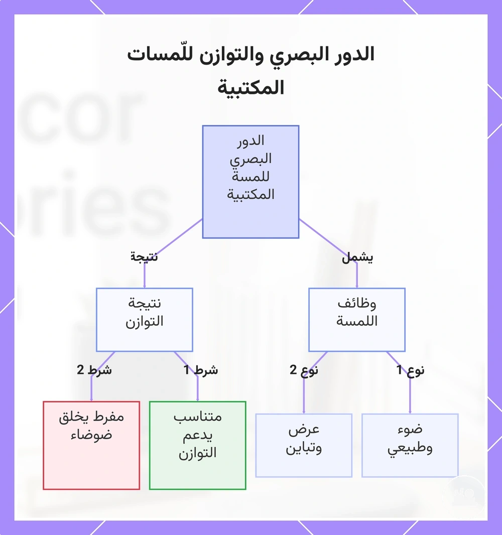 الدور البصري والتوازن للّمسات المكتبية