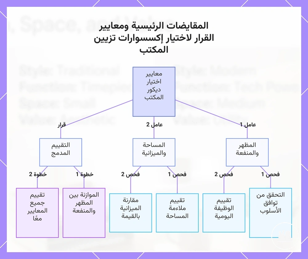 المقايضات الرئيسية ومعايير القرار لاختيار إكسسوارات تزيين المكتب