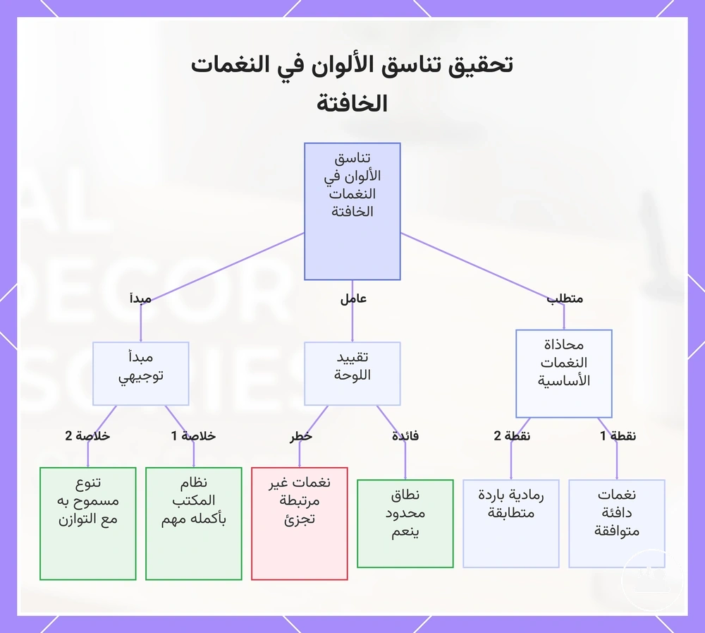 تحقيق تناسق الألوان في النغمات الخافتة