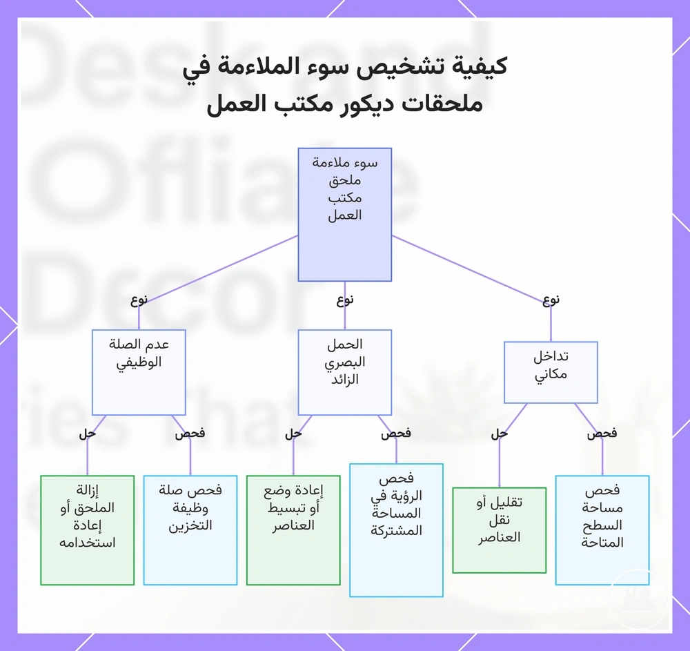 كيفية تشخيص سوء الملاءمة في ملحقات ديكور مكتب العمل
