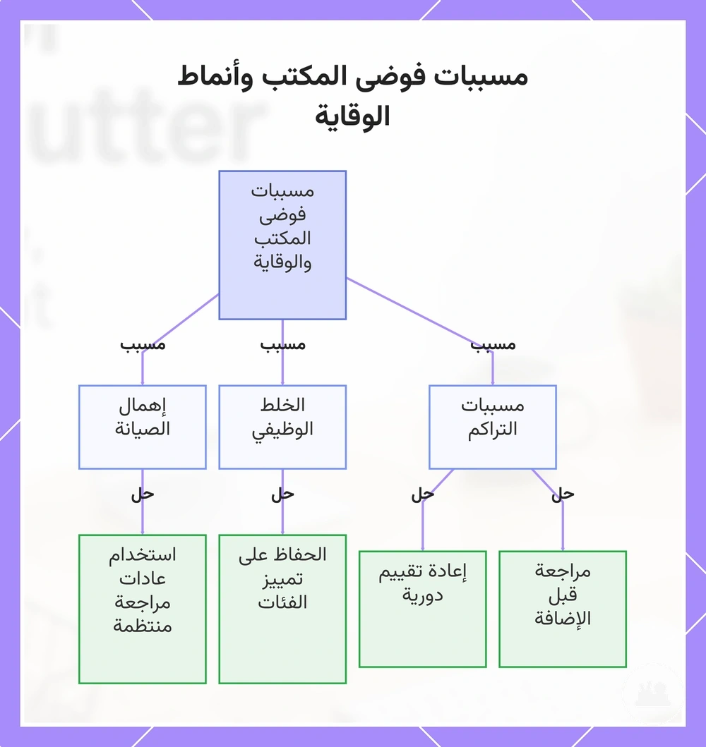 مسببات فوضى المكتب وأنماط الوقاية