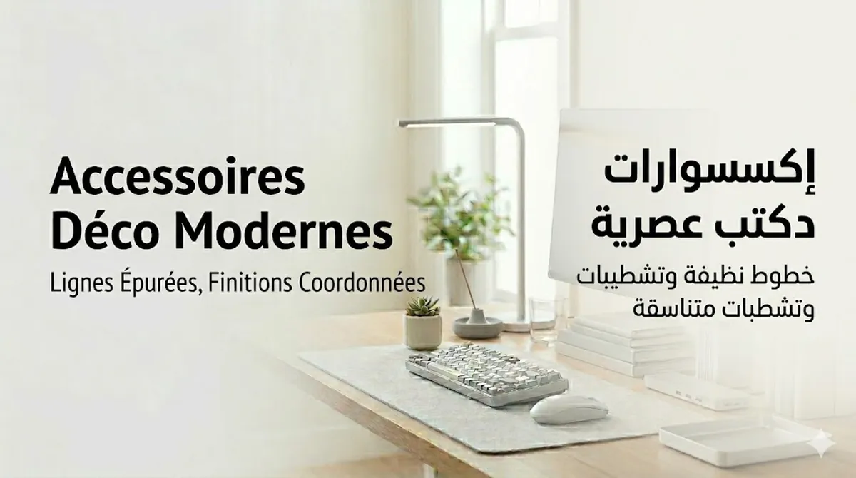 إكسسوارات ديكور مكتب عصرية بخطوط نظيفة وتشطيبات متناسقة
