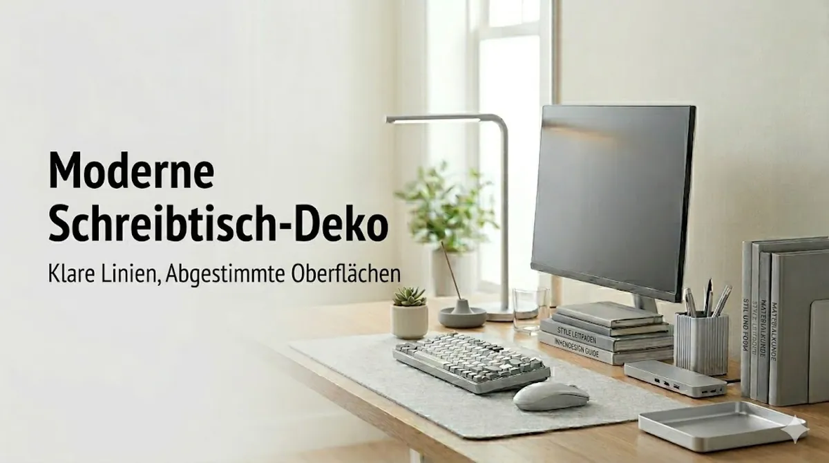 Moderne Schreibtisch-Deko-Accessoires mit klaren Linien und abgestimmten Oberflächen
