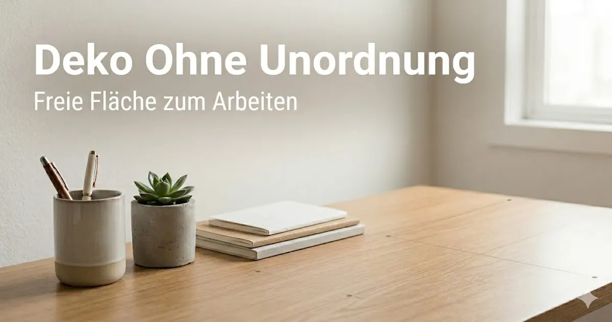 Schreibtisch-Deko-Accessoires ohne Unordnung mit ausreichend freier Arbeitsfläche