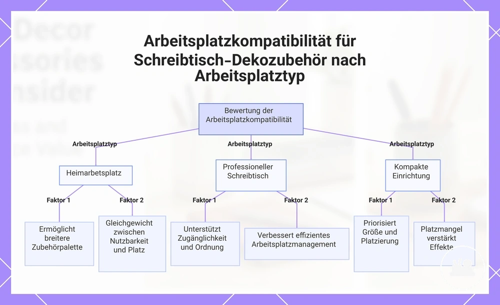 Arbeitsplatzkompatibilität für Schreibtisch-Dekozubehör nach Arbeitsplatztyp