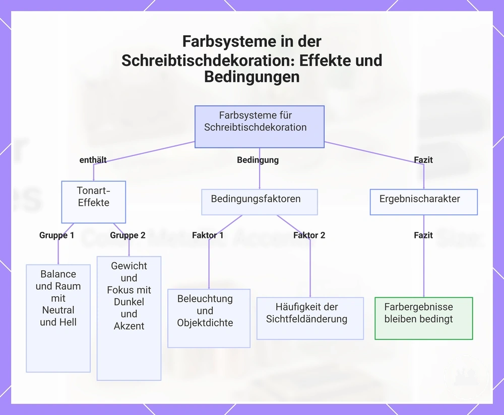 Farbsysteme in der Schreibtischdekoration: Effekte und Bedingungen