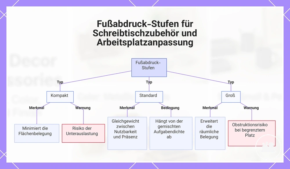 Fußabdruck-Stufen für Schreibtischzubehör und Arbeitsplatzanpassung