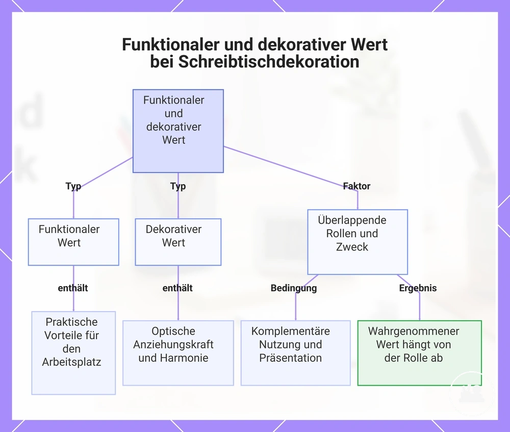Funktionaler und dekorativer Wert bei Schreibtischdekoration