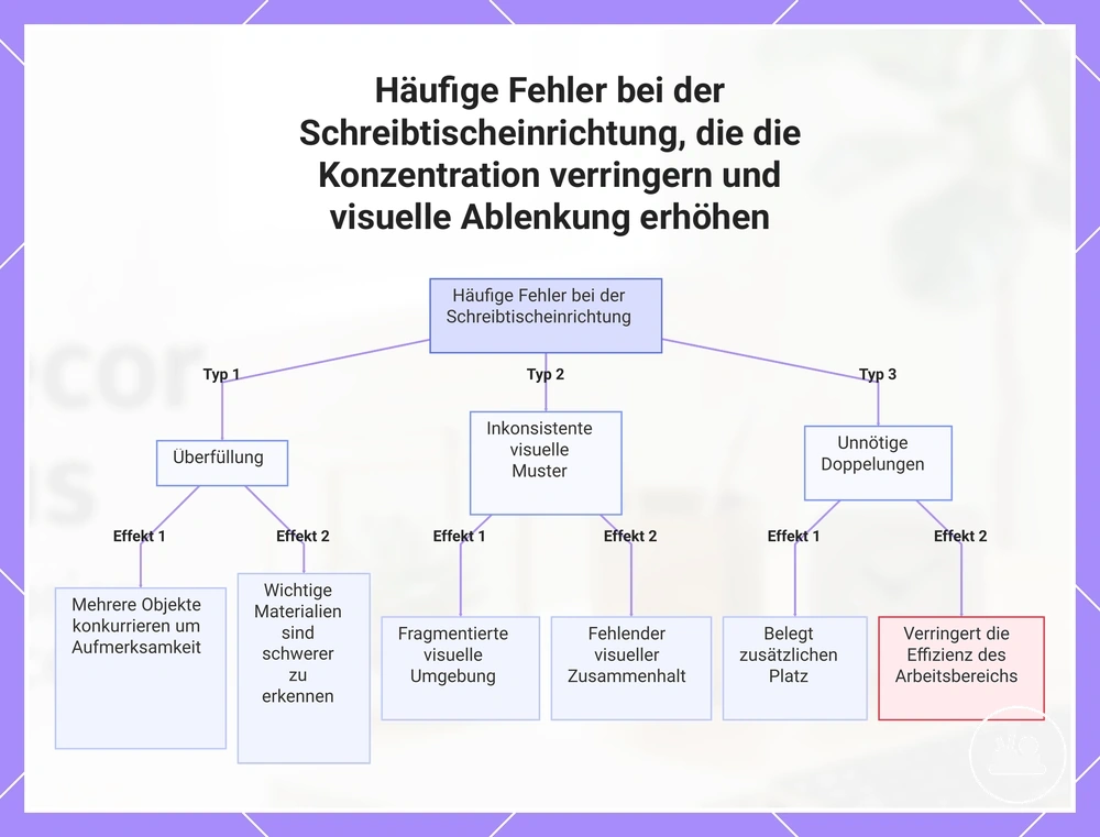 Häufige Fehler bei der Schreibtischeinrichtung, die die Konzentration verringern und visuelle Ablenkung erhöhen