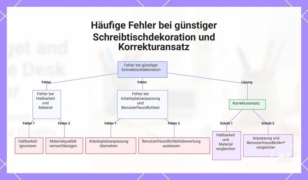 Häufige Fehler bei günstiger Schreibtischdekoration und Korrekturansatz