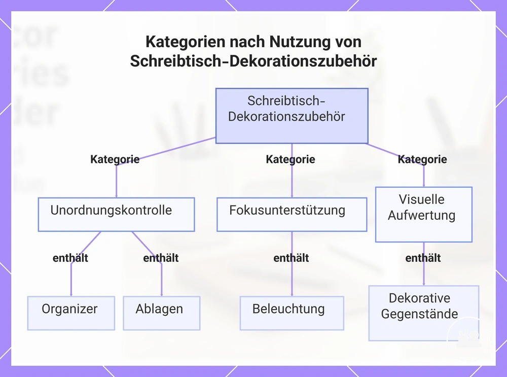 Kategorien nach Nutzung von Schreibtisch-Dekorationszubehör