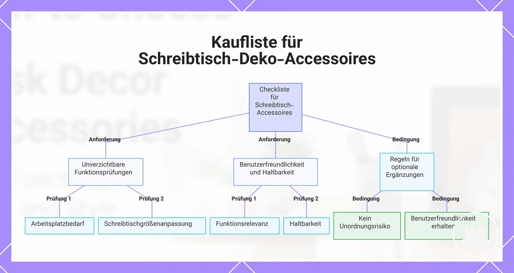 Kaufliste für Schreibtisch-Deko-Accessoires