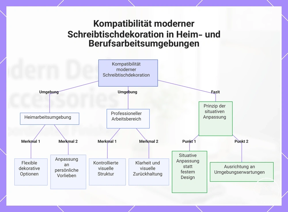 Kompatibilität moderner Schreibtischdekoration in Heim- und Berufsarbeitsumgebungen