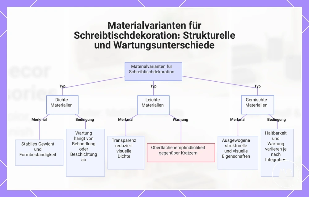 Materialvarianten für Schreibtischdekoration: Strukturelle und Wartungsunterschiede