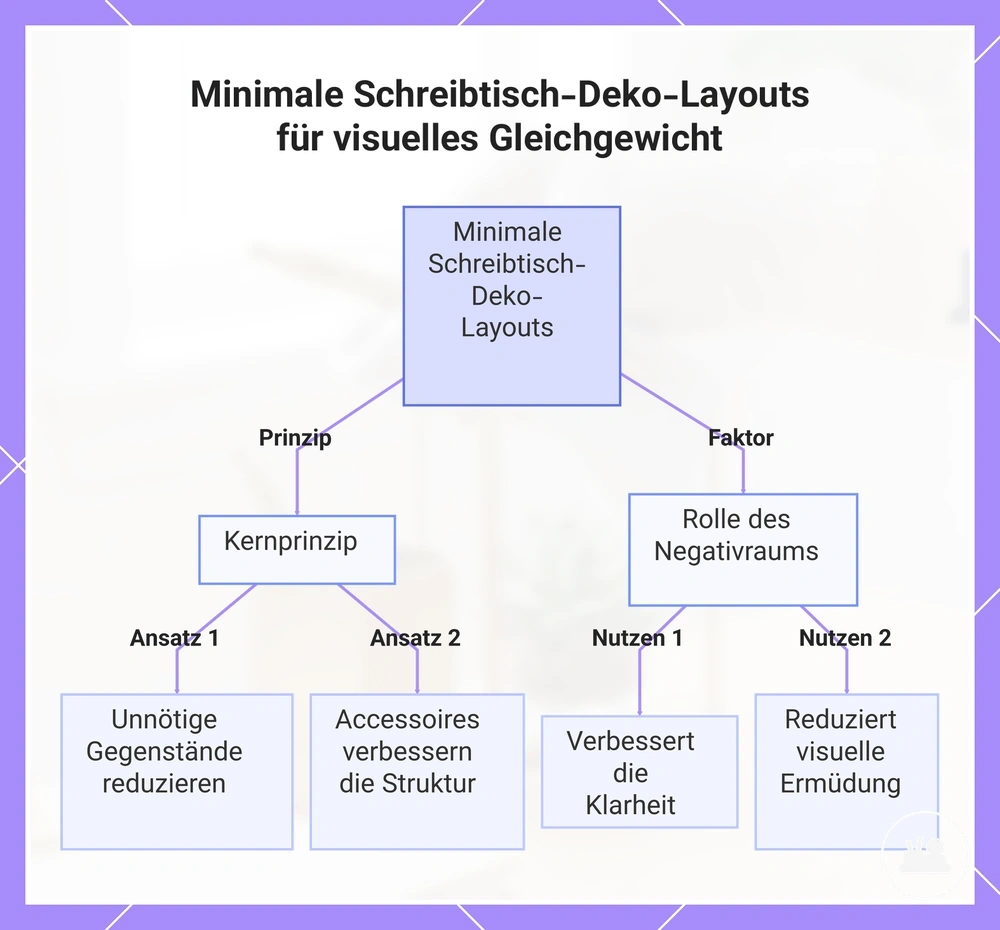 Minimale Schreibtisch-Deko-Layouts für visuelles Gleichgewicht