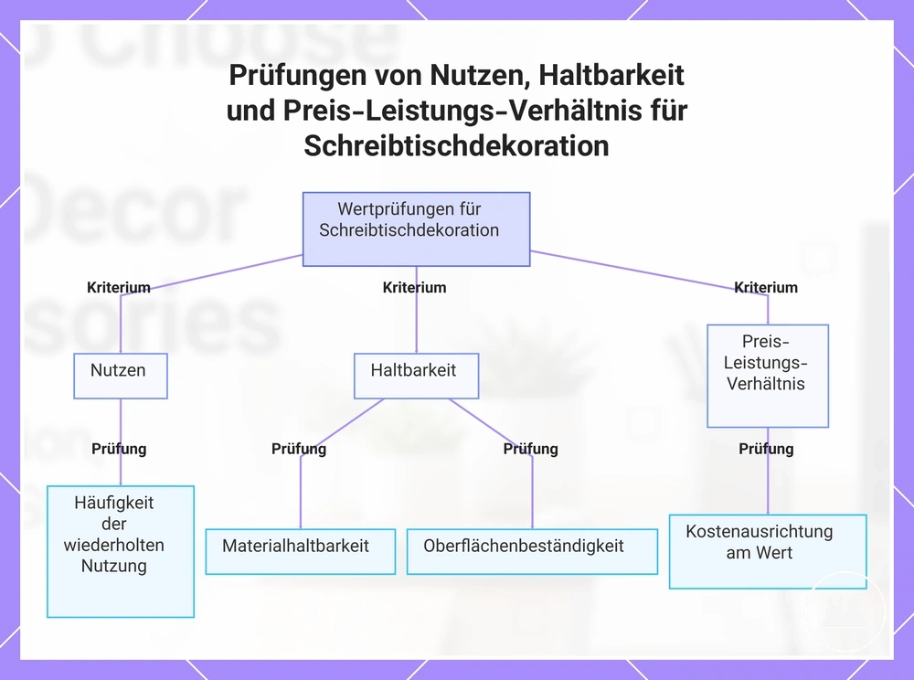 Prüfungen von Nutzen, Haltbarkeit und Preis-Leistungs-Verhältnis für Schreibtischdekoration