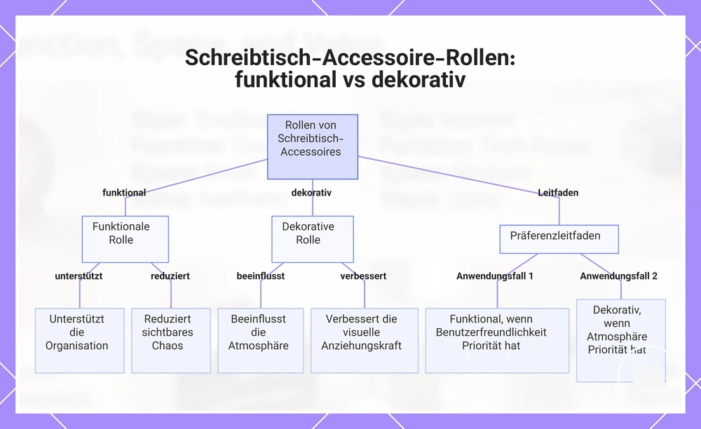 Schreibtisch-Accessoire-Rollen: funktional vs dekorativ
