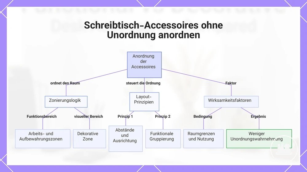 Schreibtisch-Accessoires ohne Unordnung anordnen
