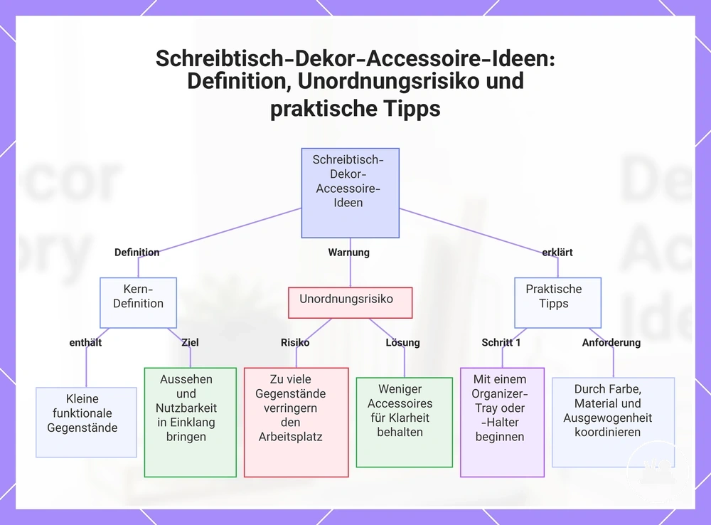 Schreibtisch-Dekor-Accessoire-Ideen: Definition, Unordnungsrisiko und praktische Tipps