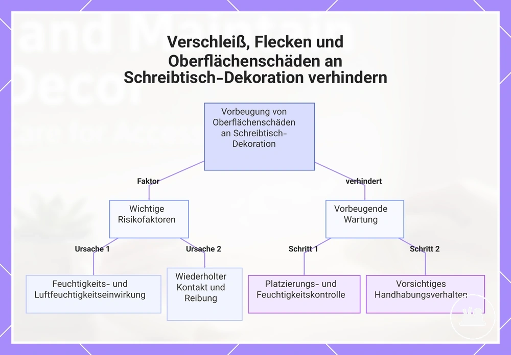Verschleiß, Flecken und Oberflächenschäden an Schreibtisch-Dekoration verhindern