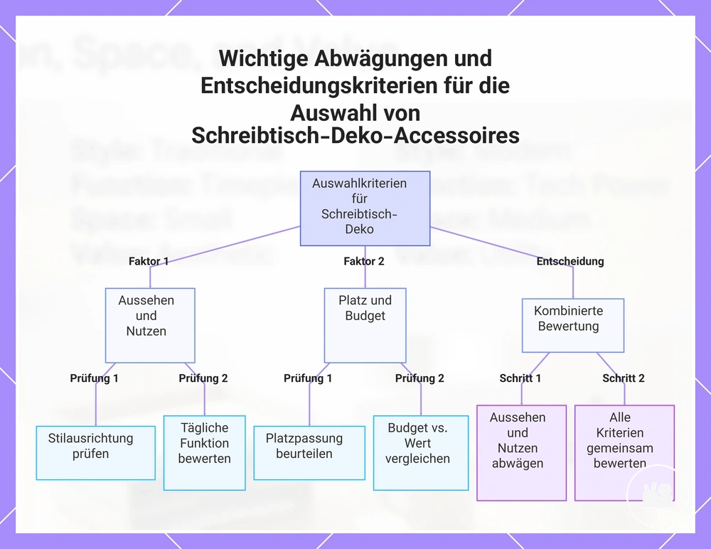 Wichtige Abwägungen und Entscheidungskriterien für die Auswahl von Schreibtisch-Deko-Accessoires
