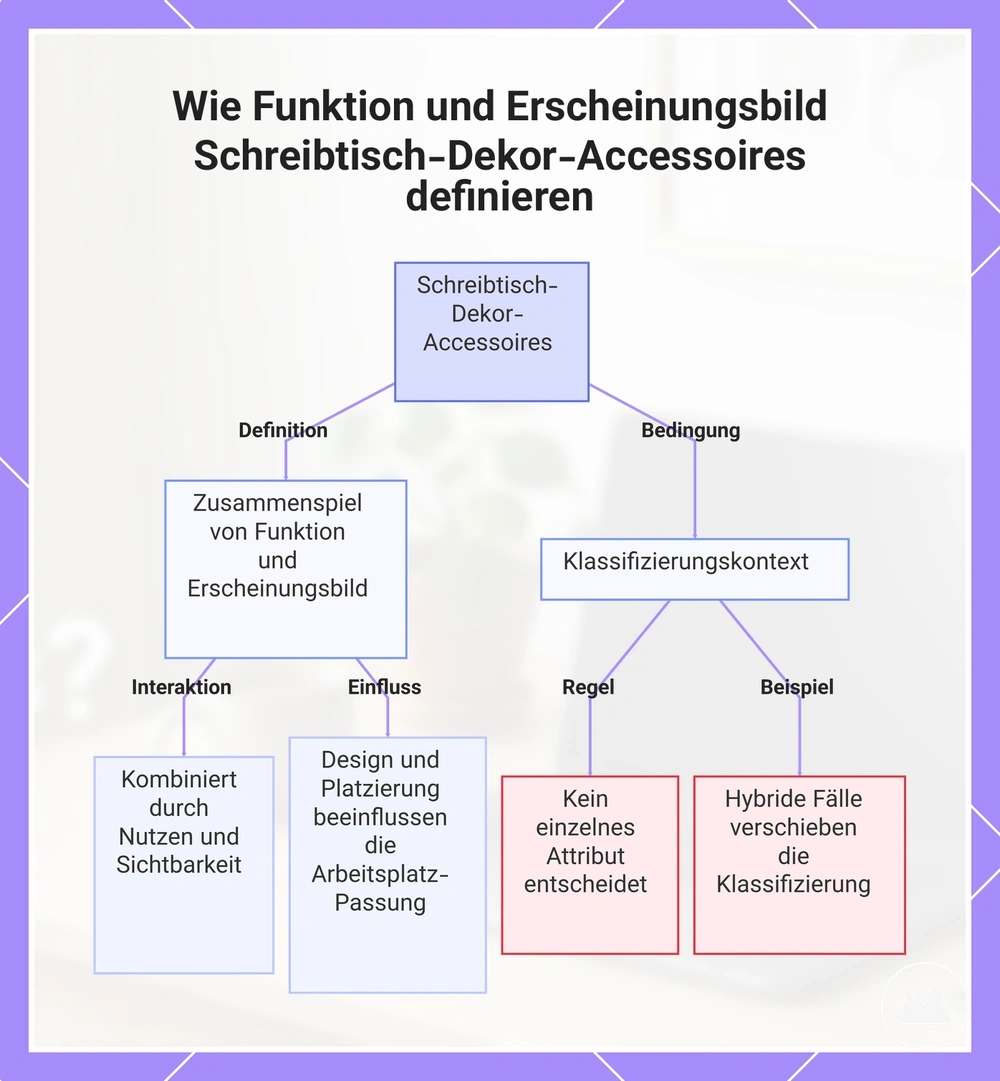 Wie Funktion und Erscheinungsbild Schreibtisch-Dekor-Accessoires definieren