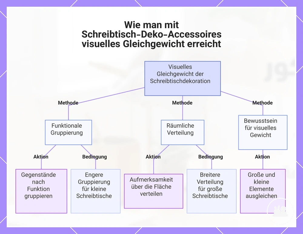 Wie man mit Schreibtisch-Deko-Accessoires visuelles Gleichgewicht erreicht