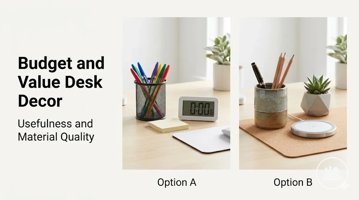 Desk decor accessories compared by budget, usefulness, and material quality