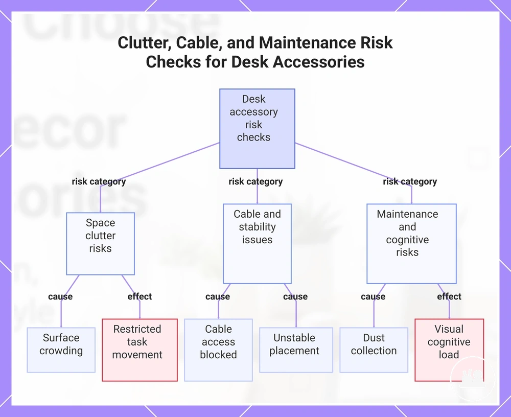 Clutter, Cable, and Maintenance Risk Checks for Desk Accessories
