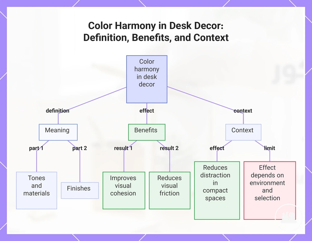 Color Harmony in Desk Decor: Definition, Benefits, and Context