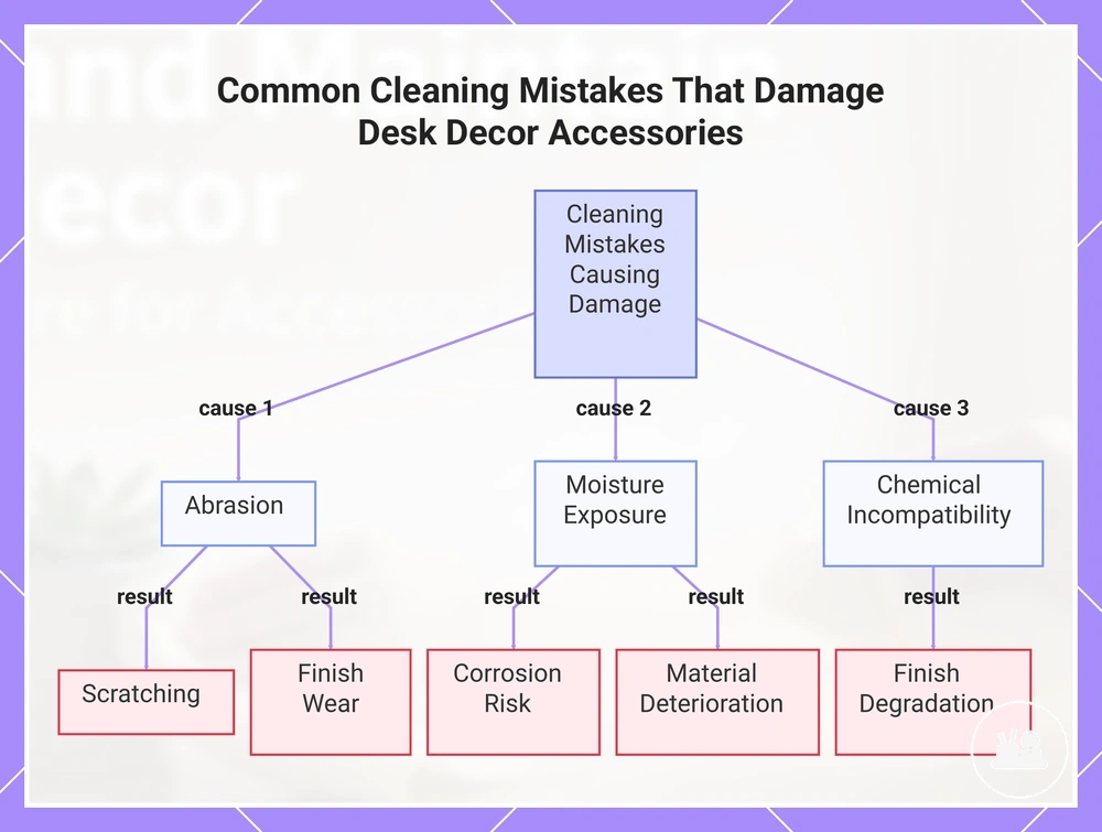 Common Cleaning Mistakes That Damage Desk Decor Accessories