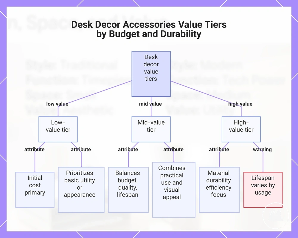 Desk Decor Accessories Value Tiers by Budget and Durability