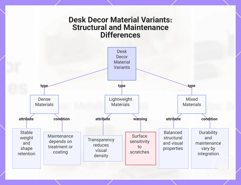 Desk Decor Material Variants: Structural and Maintenance Differences
