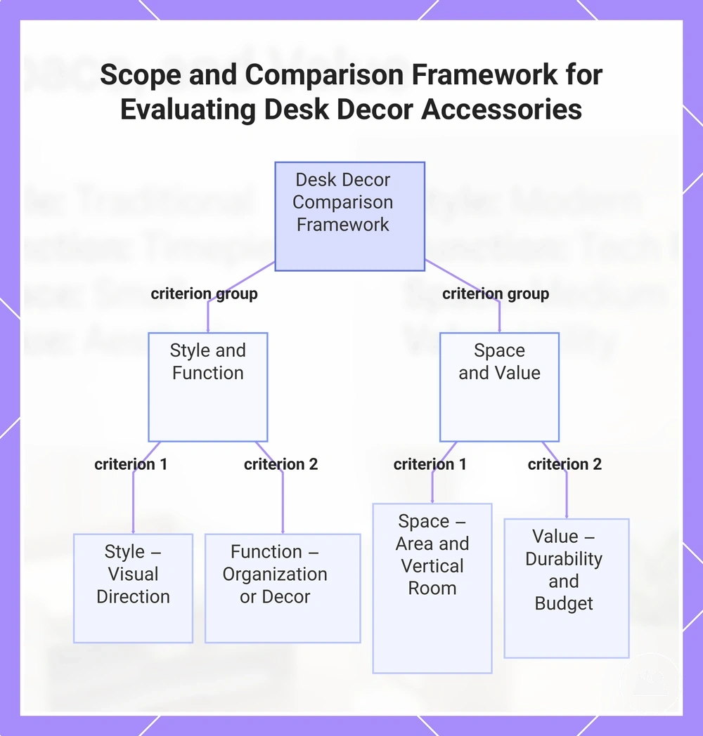 Scope and Comparison Framework for Evaluating Desk Decor Accessories