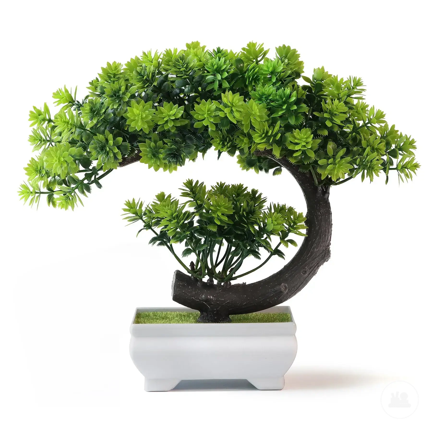 Pequeña planta artificial en maceta para escritorio, estantería o decoración interior