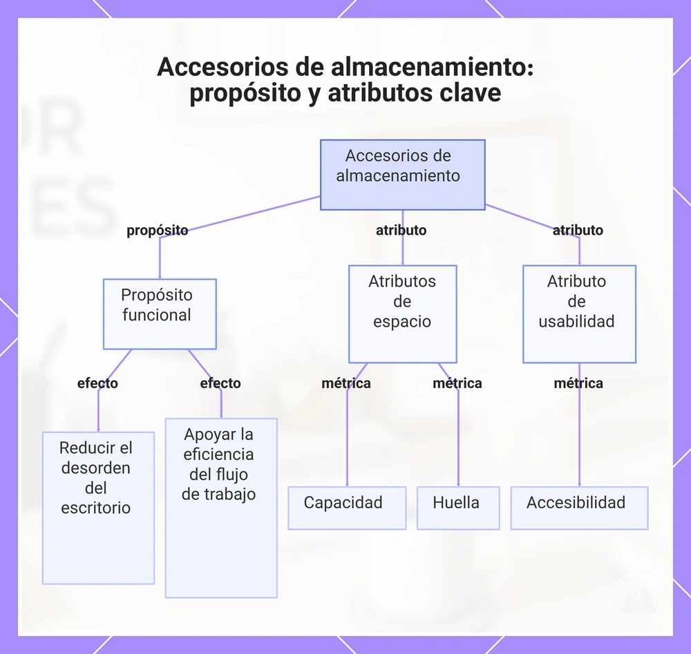 Accesorios de almacenamiento: propósito y atributos clave