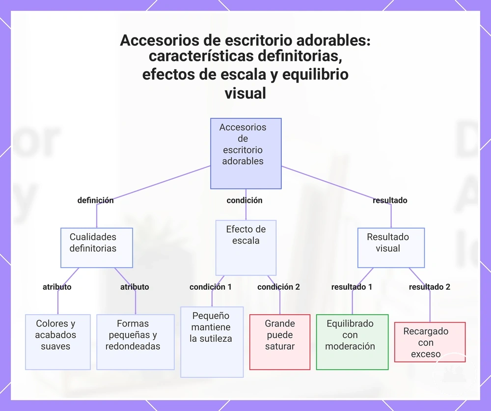 Accesorios de escritorio adorables: características definitorias, efectos de escala y equilibrio visual