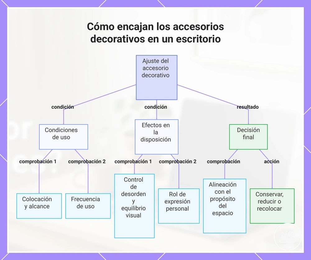 Cómo encajan los accesorios decorativos en un escritorio