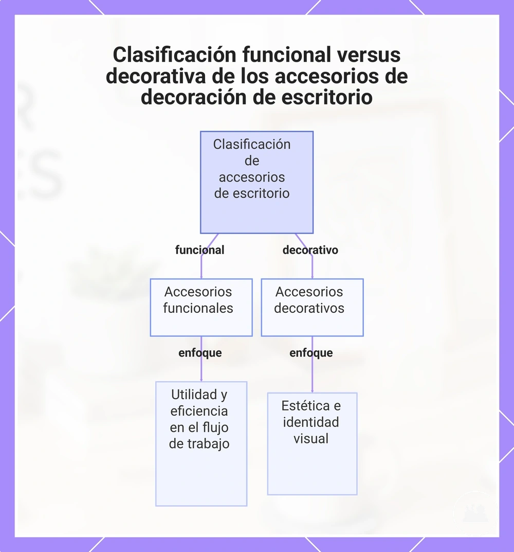 Clasificación funcional versus decorativa de los accesorios de decoración de escritorio