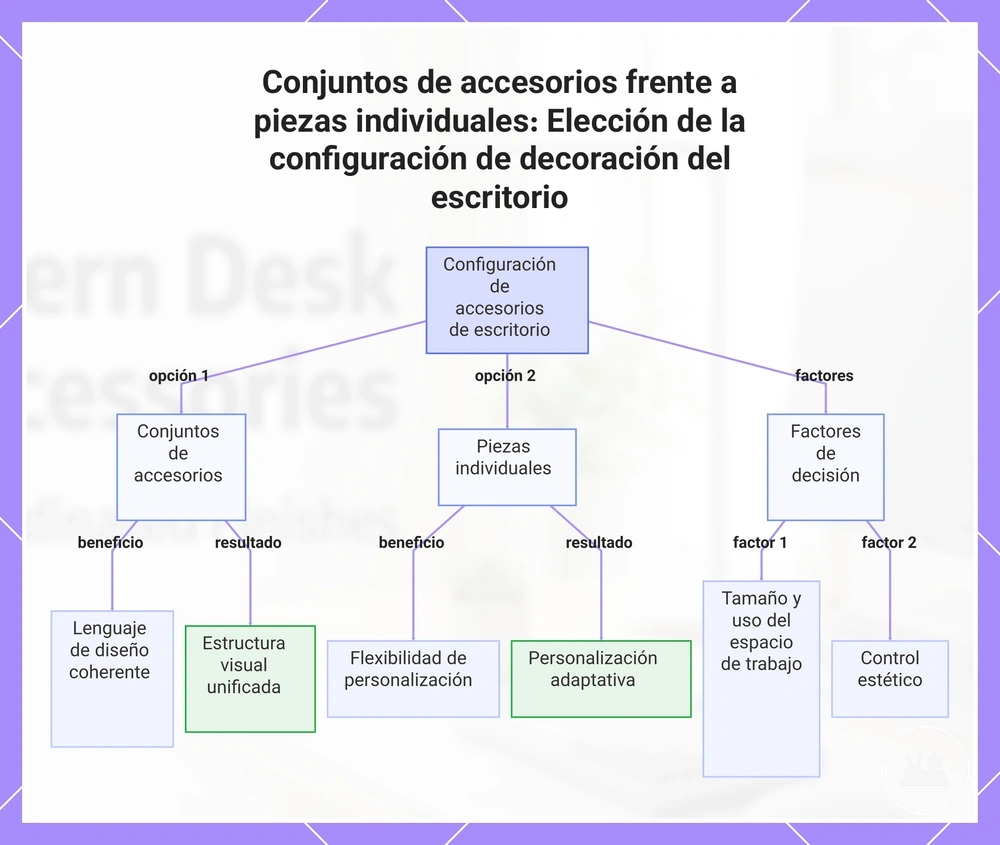 Conjuntos de accesorios frente a piezas individuales: Elección de la configuración de decoración del escritorio