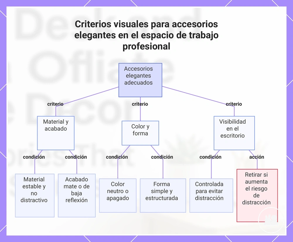 Criterios visuales para accesorios elegantes en el espacio de trabajo profesional