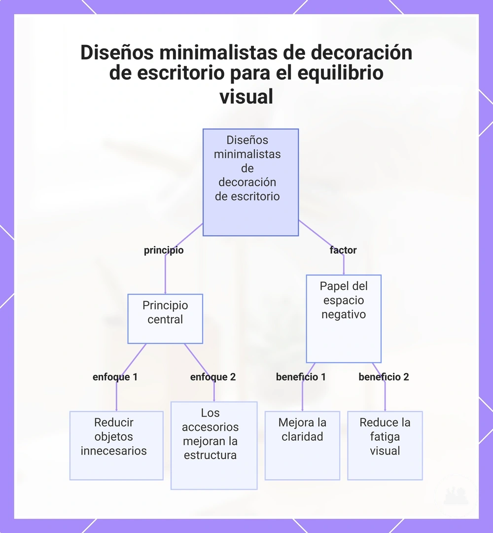 Diseños minimalistas de decoración de escritorio para el equilibrio visual