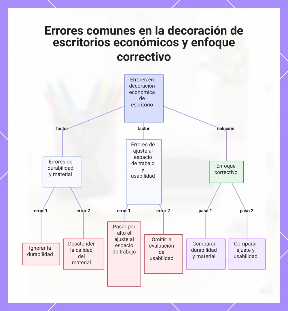 Errores comunes en la decoración de escritorios económicos y enfoque correctivo