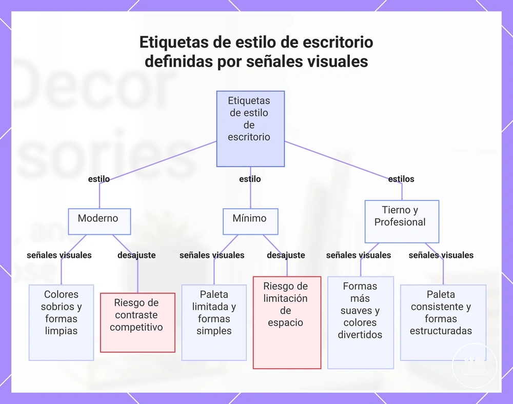 Etiquetas de estilo de escritorio definidas por señales visuales