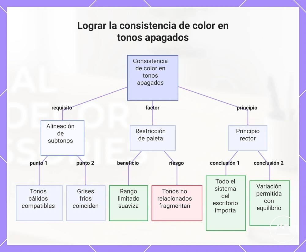 Lograr la consistencia de color en tonos apagados