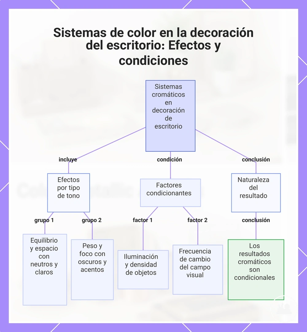 Sistemas de color en la decoración del escritorio: Efectos y condiciones